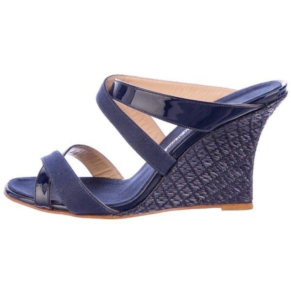 Manolo Blahnik Varchi Crisscross Wedge Sandal